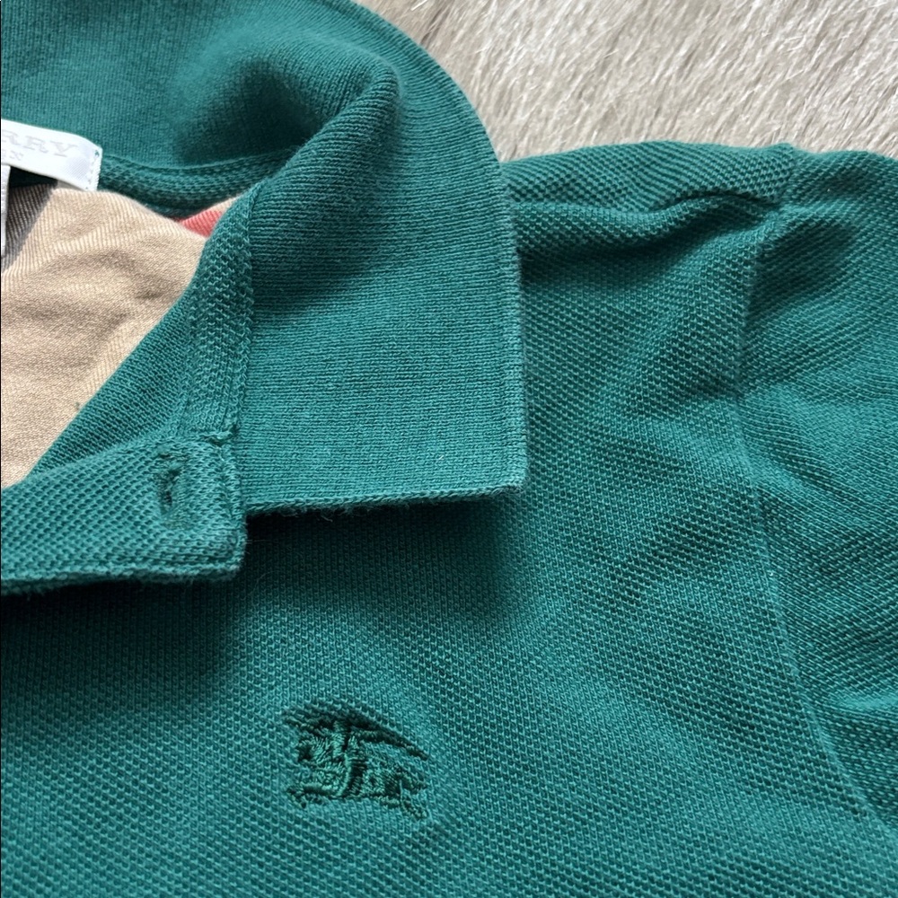 Boys Burberry green polo shirt 8y XS - Picture 3 of 8